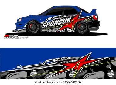 Rally car vector Livery. abstract lines for vehicle wrap designs