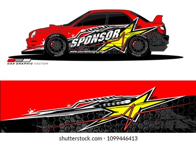 Rally car vector Livery. abstract lines for vehicle wrap designs