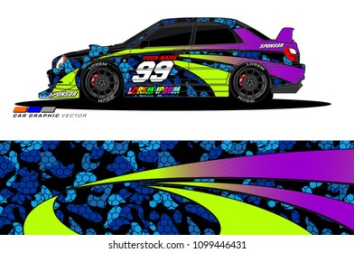 Rally car vector Livery. abstract lines for vehicle wrap designs