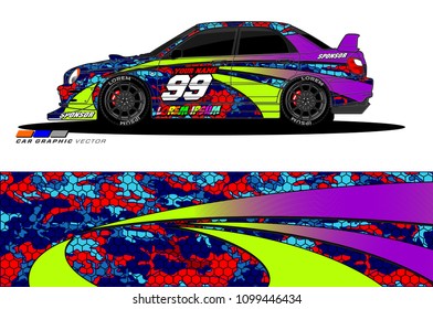 Rally car vector Livery. abstract lines for vehicle wrap designs