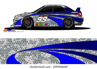 Rally car vector Livery. abstract lines for vehicle wrap designs