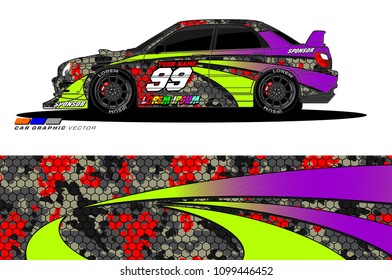 Rally car vector Livery. abstract lines for vehicle wrap designs