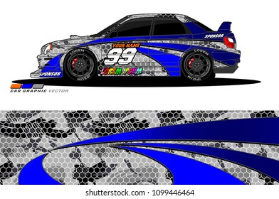 Rally car vector Livery. abstract lines for vehicle wrap designs