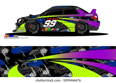 Rally car vector Livery. abstract lines for vehicle wrap designs