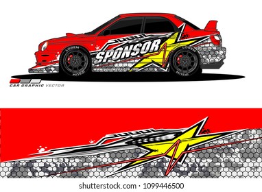 Rally car vector Livery. abstract lines for vehicle wrap designs