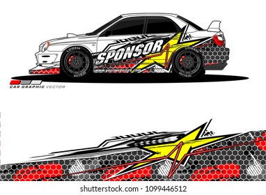 Rally car vector Livery. abstract lines for vehicle wrap designs