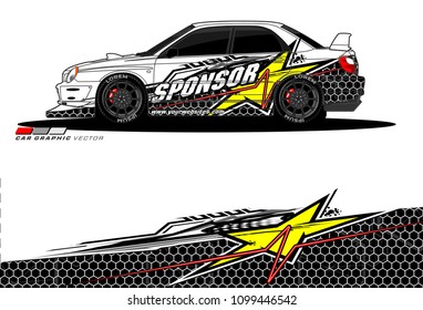Rally car vector Livery. abstract lines for vehicle wrap designs