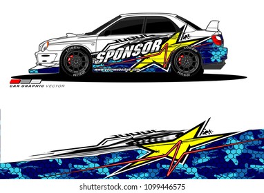 Rally car vector Livery. abstract lines for vehicle wrap designs