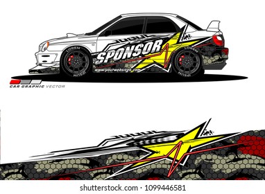 Rally car vector Livery. abstract lines for vehicle wrap designs