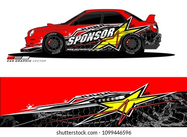 Rally car vector Livery. abstract lines for vehicle wrap designs