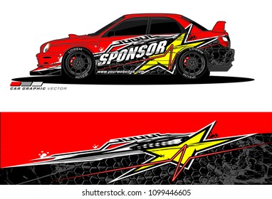 Rally car vector Livery. abstract lines for vehicle wrap designs
