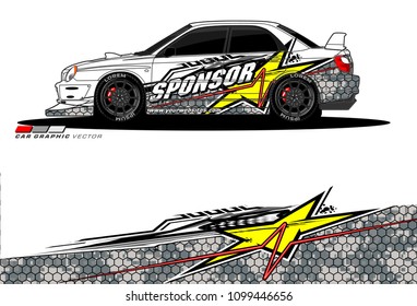 Rally car vector Livery. abstract lines for vehicle wrap designs
