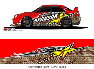 Rally car vector Livery. abstract lines for vehicle wrap designs