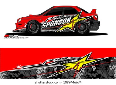 Rally car vector Livery. abstract lines for vehicle wrap designs