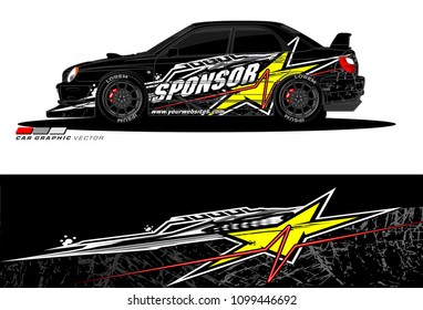 Rally car vector Livery. abstract lines for vehicle wrap designs