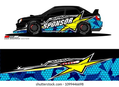 Rally car vector Livery. abstract lines for vehicle wrap designs