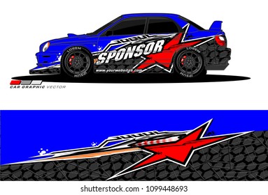 Rally car vector Livery. abstract lines for vehicle wrap designs