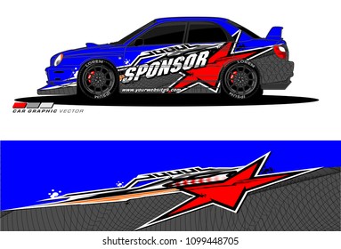 Rally car vector Livery. abstract lines for vehicle wrap designs
