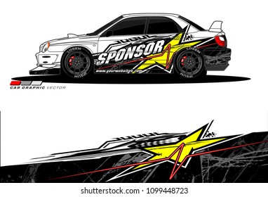 Rally car vector Livery. abstract lines for vehicle wrap designs