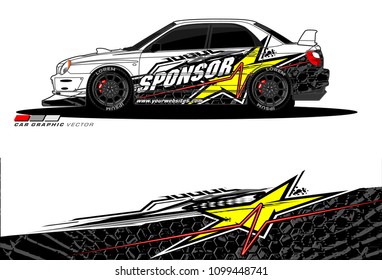 Rally car vector Livery. abstract lines for vehicle wrap designs