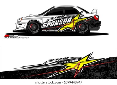 Rally car vector Livery. abstract lines for vehicle wrap designs