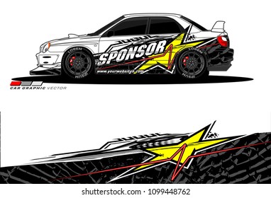 Rally car vector Livery. abstract lines for vehicle wrap designs