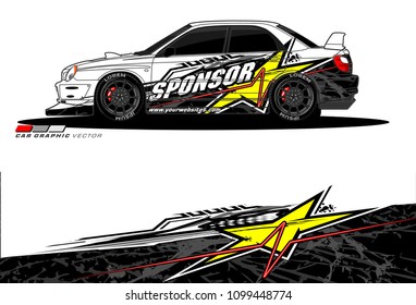Rally car vector Livery. abstract lines for vehicle wrap designs