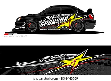 Rally car vector Livery. abstract lines for vehicle wrap designs