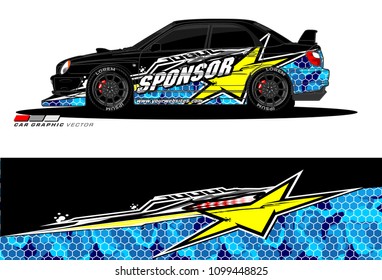 Rally car vector Livery. abstract lines for vehicle wrap designs