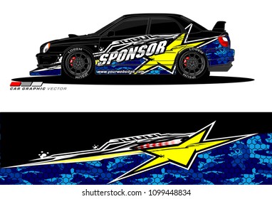 Rally car vector Livery. abstract lines for vehicle wrap designs