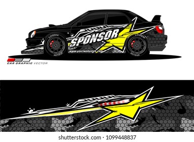 Rally car vector Livery. abstract lines for vehicle wrap designs