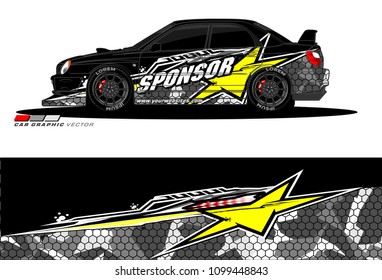 Rally car vector Livery. abstract lines for vehicle wrap designs