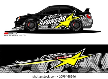 Rally car vector Livery. abstract lines for vehicle wrap designs