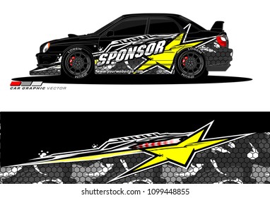 Rally car vector Livery. abstract lines for vehicle wrap designs