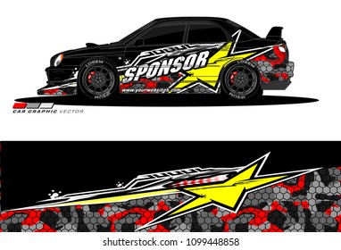 Rally car vector Livery. abstract lines for vehicle wrap designs