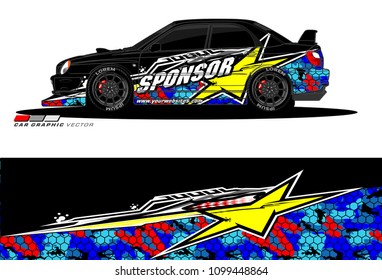 Rally car vector Livery. abstract lines for vehicle wrap designs