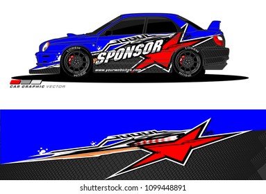 Rally car vector Livery. abstract lines for vehicle wrap designs