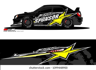 Rally car vector Livery. abstract lines for vehicle wrap designs
