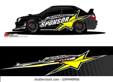Rally car vector Livery. abstract lines for vehicle wrap designs