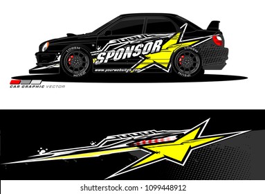 Rally car vector Livery. abstract lines for vehicle wrap designs