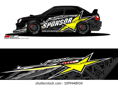 Rally car vector Livery. abstract lines for vehicle wrap designs