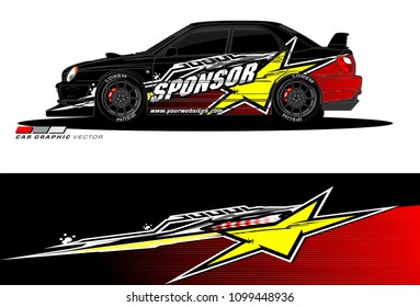 Rally car vector Livery. abstract lines for vehicle wrap designs