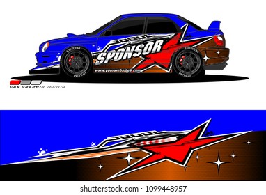 Rally car vector Livery. abstract lines for vehicle wrap designs