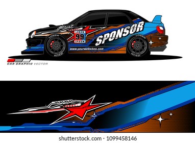 Rally car vector Livery. abstract lines for vehicle wrap and vinyl designs