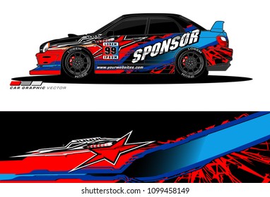 Rally car vector Livery. abstract lines for vehicle wrap and vinyl designs