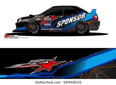 Rally car vector Livery. abstract lines for vehicle wrap and vinyl designs
