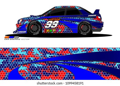 Rally car vector Livery. abstract lines for vehicle wrap and vinyl designs