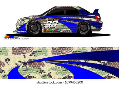 Rally car vector Livery. abstract lines for vehicle wrap and vinyl designs