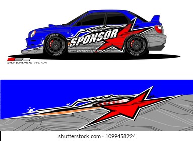 Rally car vector Livery. abstract lines for vehicle wrap and vinyl designs