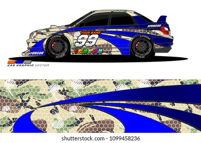 Rally car vector Livery. abstract lines for vehicle wrap and vinyl designs